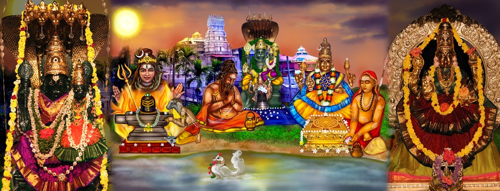Sri Adi Shankaracharya Sharada LakshmiNarasimha Peetam Divine Deities Banner